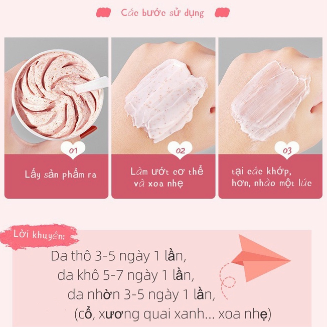 Kem Tẩy Da Chết Heyxi Toàn Thân đào sáng da, Tẩy tế bào chết Body Scrub Peach cải thiện da viêm lông, Moisturizing 200gr | BigBuy360 - bigbuy360.vn