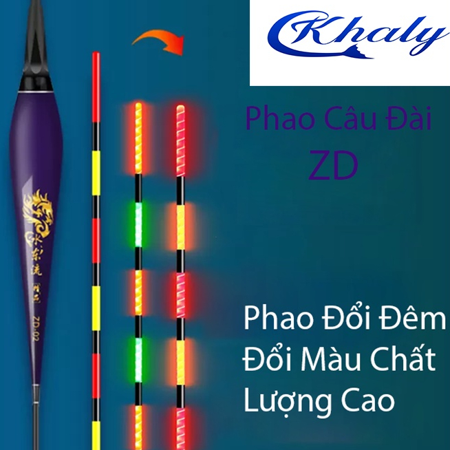 Phao Điện Câu Đài ZD Ngày Đêm Cảm ứng Đổi Màu Cao Câp PC-03 - Khaly