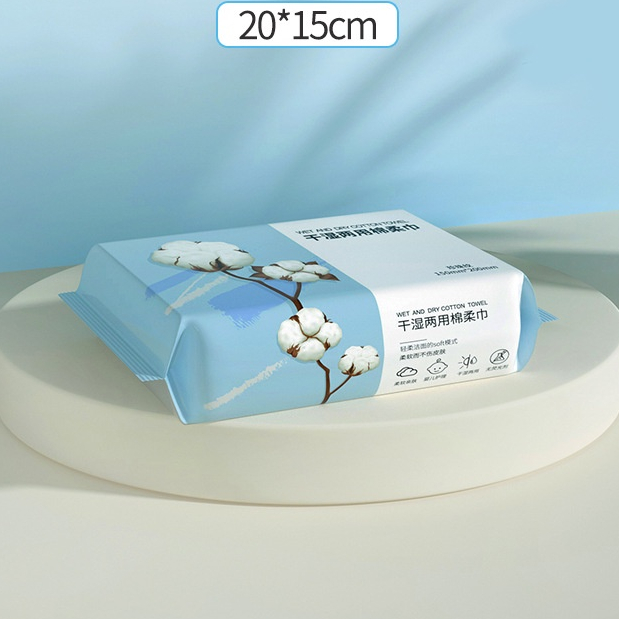 Khăn vải khô lau mặt đa năng bông an toàn có thể làm ướt dùng một lần cotton khăn mềm vắt khô (TM13)