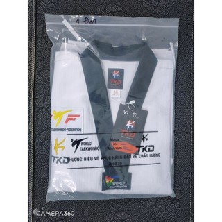 Võ phục taekwondo vải sọc giá rẻ