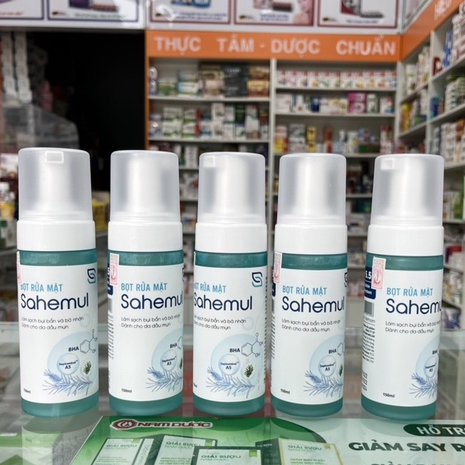 Bọt Rửa Mặt - Sahemul 150ml - Sạch mụn sáng da, tránh xa thâm sẹo, Làm Sạch Sâu Êm Dịu Cho Da