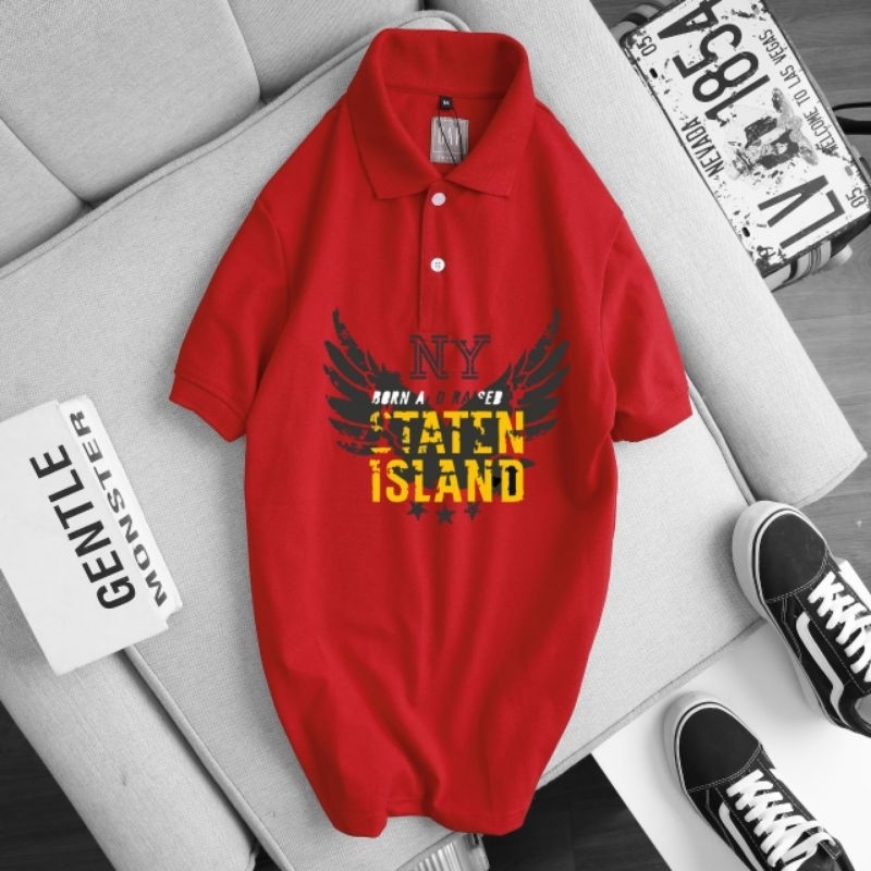 Áo thun nam có cổ ngắn tay polo thun cá sấu in 5 màu đen xám