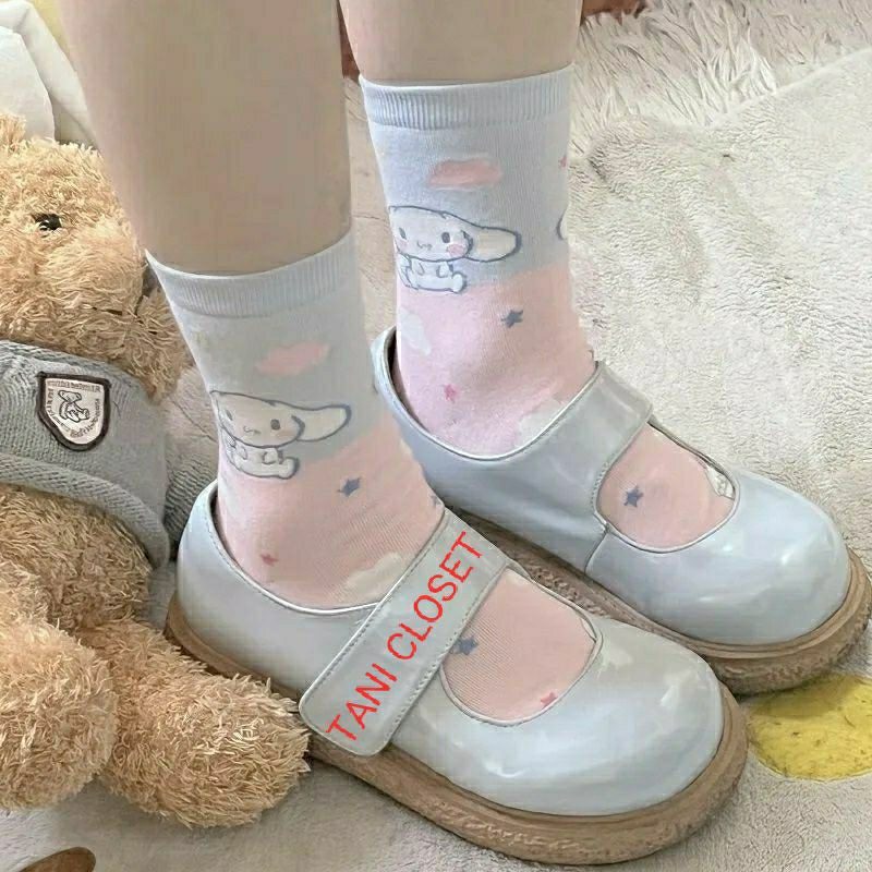 Vớ Cotton Cổ Cao Hình Sanrio Dễ Thương