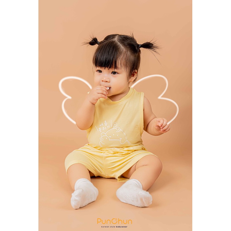 Punchun bộ ba lỗ cho bé mặc mùa hè SS23