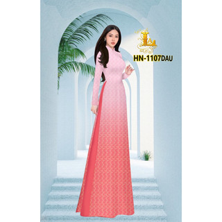Vải áo dài lụa ngọc nhung hoạ tiết đều ombre