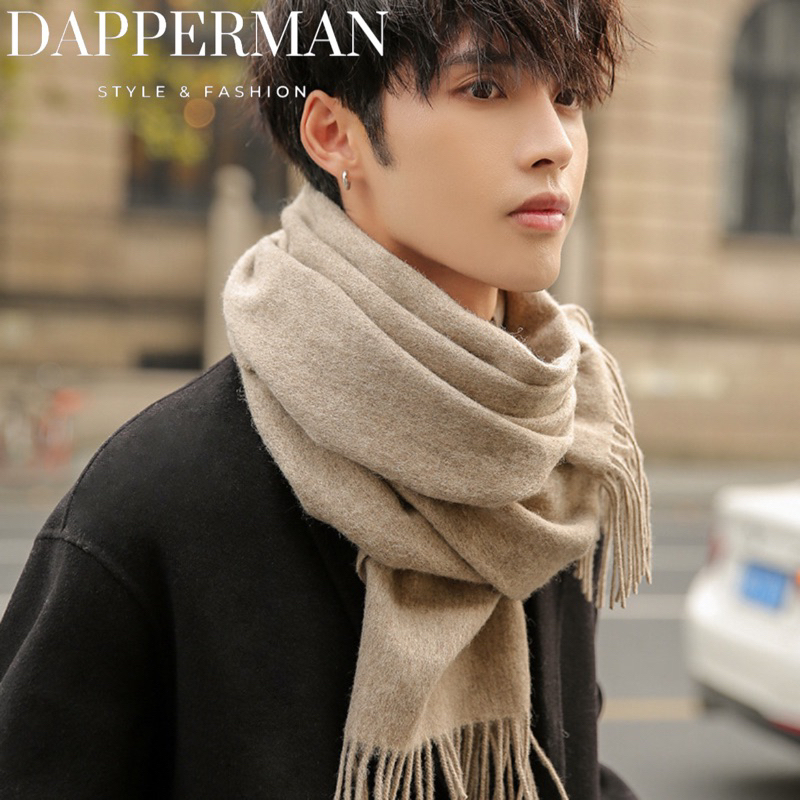 Khăn len Cashmere giữ ấm unisex màu trơn cực mịn, khăn quàng cổ ấm áp đi Đà Lạt, Sapa