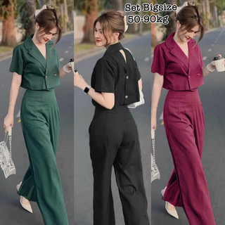 Set Bigsize Nữ Giá Rẻ HCM - Set Quần Áo Croptop Bigsize Nữ, Set Bộ Nữ Xinh Đẹp Sang Chảnh Giá Rẻ 50-90kg 1001