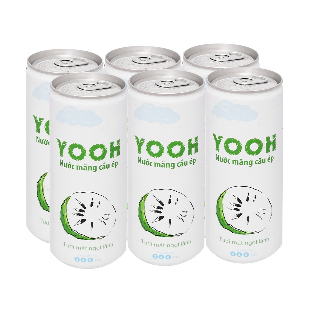 Lốc 6 lon Nước ép Mãng Cầu Xiêm tươi giải khát & thơm ngon tuyệt vời