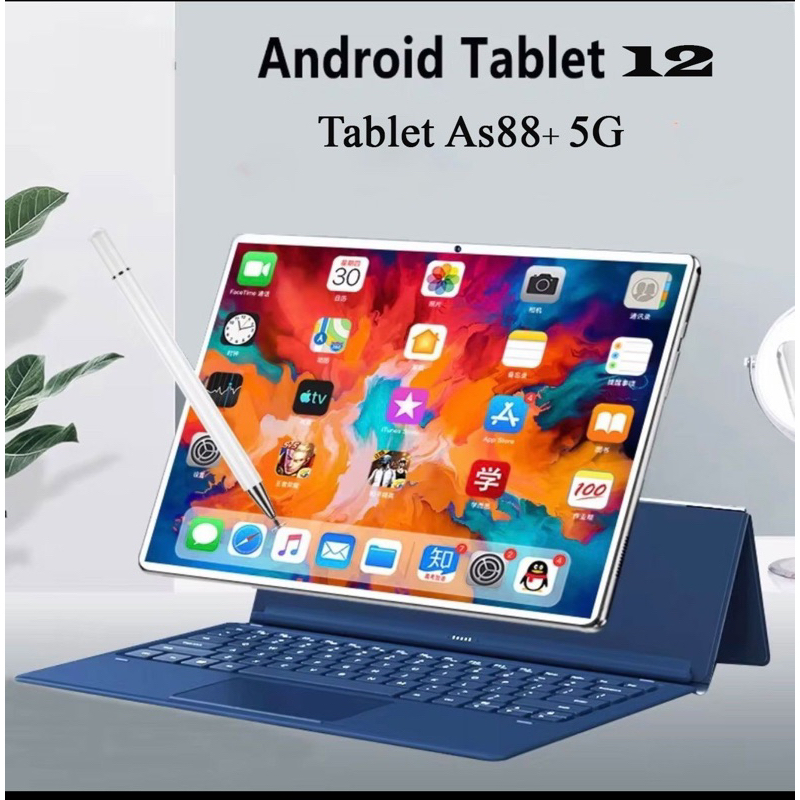 Máy tính bảng As88 plus Android 12 mạng 5G Ram 8G/128GB máy mới fullbox kèm combo phím chuột Bluetooth