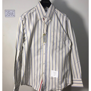 Sơ mi Thom brown sọc vàng