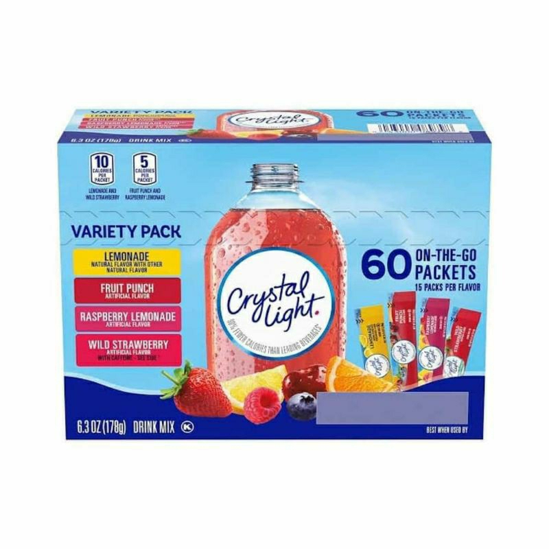 BỘT PHA NƯỚC TRÁI CÂY KHÔNG ĐƯỜNG CRYSTAL LIGHT POWDERED DRINK MIX VARIETY PACK 🍓🫐