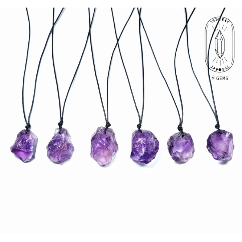 Vòng cổ Amethyst đậm màu chất lượng cao dây rút điều chỉnh độ dài nam nữ đều đeo được