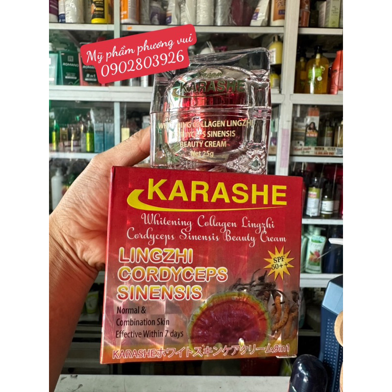 Kem KARASHE Collagen Linh Chi Đông Trùng Hạ Thảo 9 in 1 Cao Cấp Chính Hãng  25 g