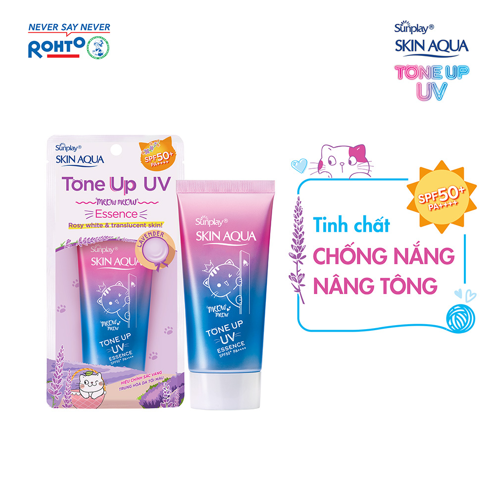 Tinh chất chống nắng nâng tông dành cho mọi loại da Sunplay Skin Aqua Tone Up UV Essence Lavender SPF50+ PA++++ 
