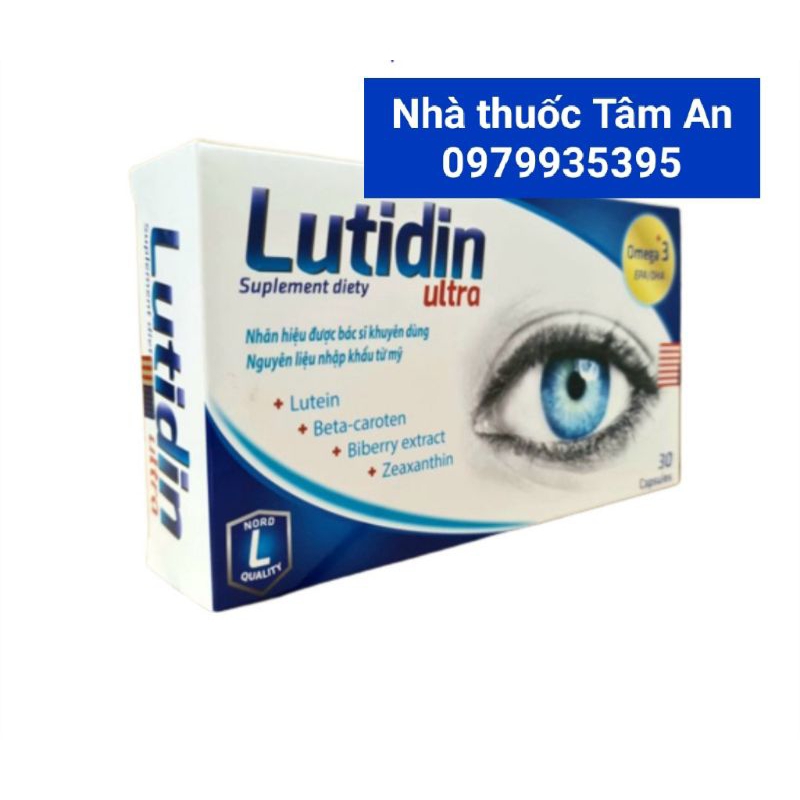 Viên uống bổ mắt, sáng mắt Lutidin Ultra Lutein, Omega 3 - Giảm khô mắt, mờ mắt, nhức mỏi mắt