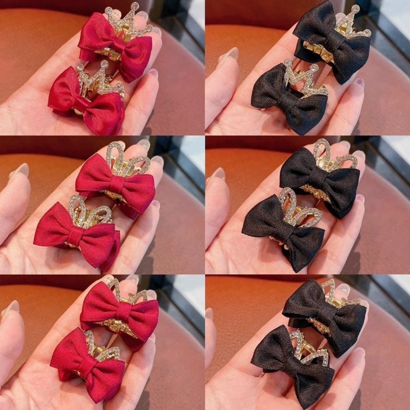 Kẹp gắp nơ nhí đính đá cho bé phong cách tiểu thư