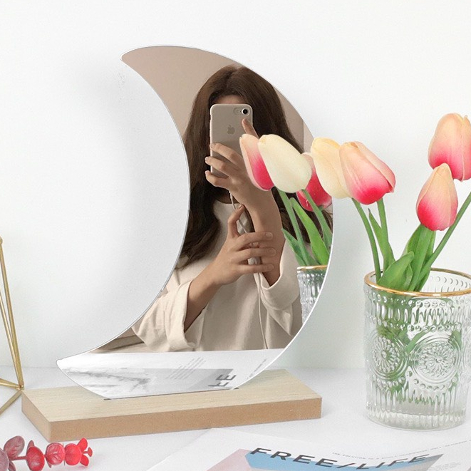 Gương decor để bàn hình hạt xoài , mặt trăng ,đám mây
