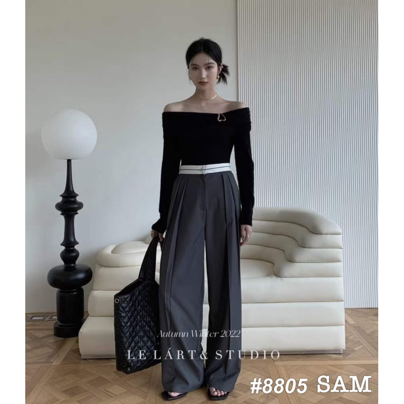 QUẦN SUÔNG LỤA CẠP TRẮNG VIỀN SANG CHẢNH HÀNG QCL1 MS21510