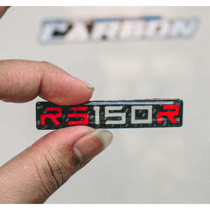 Tem LOGO Dán RS150R Đúc Sợi CarbonFiber Cao Cấp