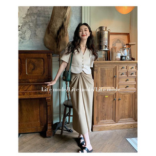 A08_ Áo blazer tay ngắn Áo vest nữ tay ngắn 2 lớp cao cấp