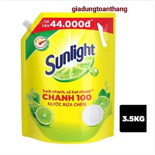 Nước rửa chén bát sunlight chanh 100 túi 3,5Kg .