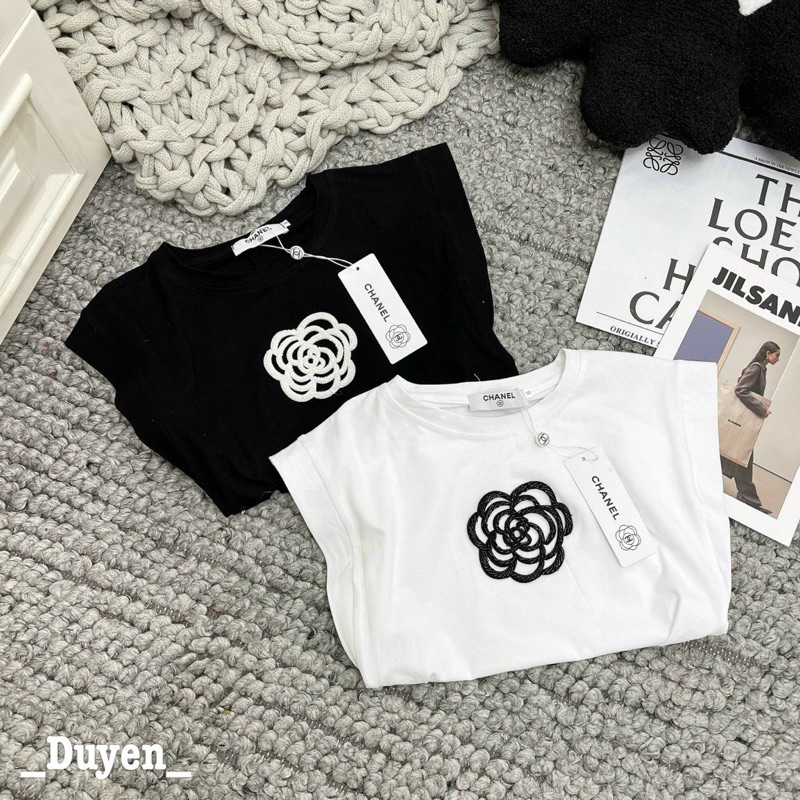 ÁO THUN DÚM EO BÔNG HOA TAY HẾN MS12800