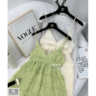 Váy Nhăn 2 Dây Hở Lưng Phạm Nhi