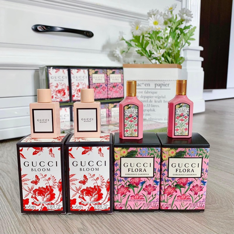Set Nước Hoa Gucci 4 Chai Mini ( Gucci Bloom, Gucci Flora)