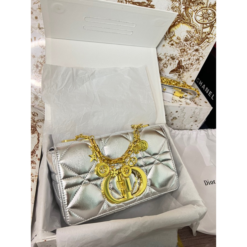 Túi Xách Dior Caro Bạc Vàng Size 20  -  By Anh Dinh Phuong