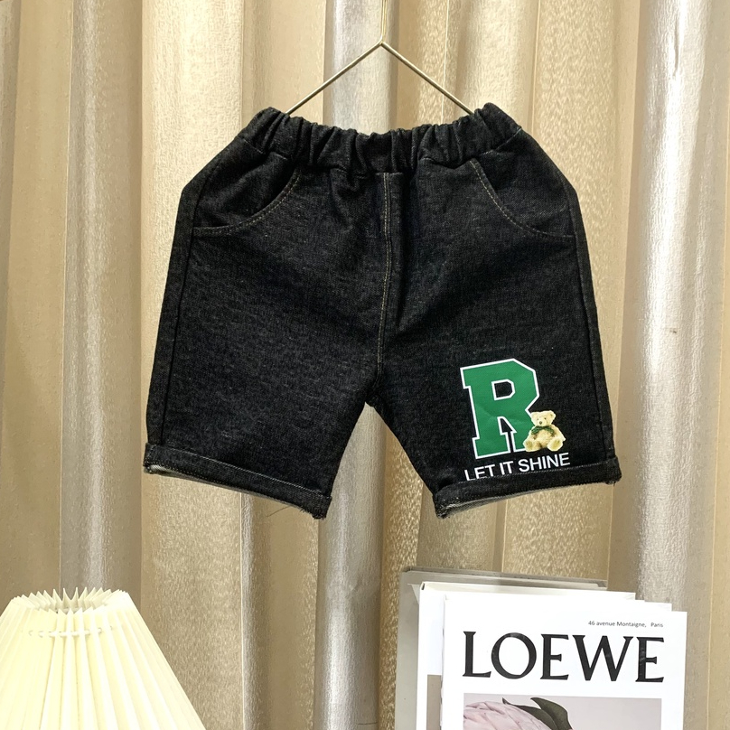 Quần short thun cotton giả jean cho bé trai từ 8-37kg