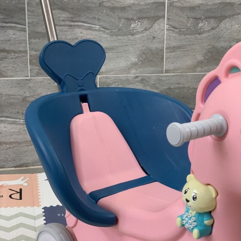 Ngựa bập bênh cho bé đa chức năng, cần đẩy có thể điều chỉnh hướng phù hợp trẻ em 2 - 6 tuổi