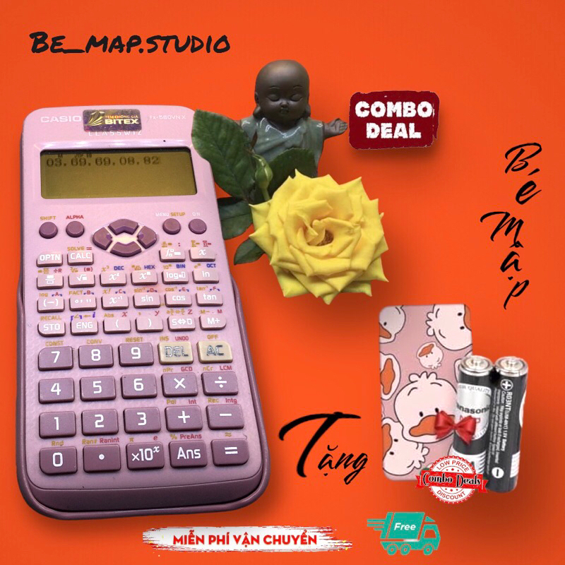 | Máy Tính Cầm Tay CASIO FX-580VNX Hồng CŨ Chính Hãng.