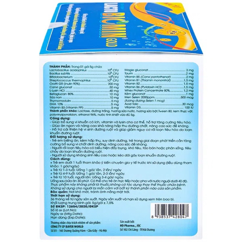 Cốm vi sinh Lacto Biomin Gold HdPharma tăng lợi khuẩn cho hệ tiêu hóa