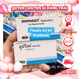 Hộp 10viên nhét trỉ doproct thái lan