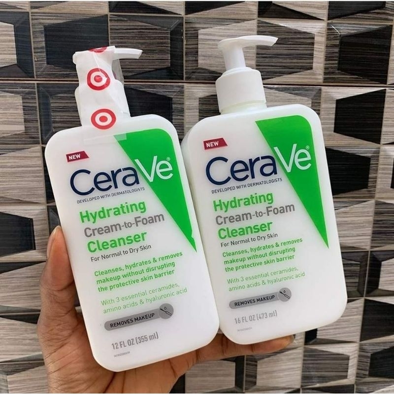 Sữa rửa mặt tẩy trang Cerave Hydrating Cream To Foam Cleanser