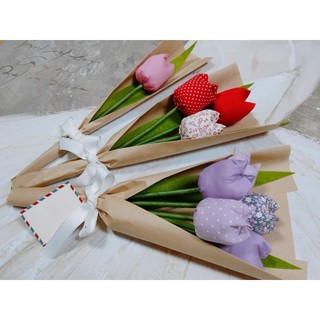 Hoa tulip vải handmade (bó 3 bông)