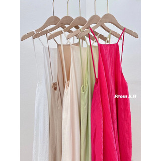 Váy maxi yếm hở lưng rút dây