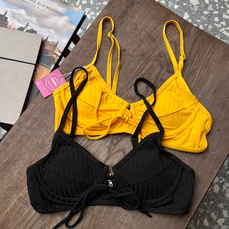 Bikini chất thun gân có gọng dây nơ ngực 2M0040