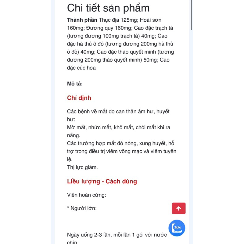 Viên Sáng Mắt Traphaco. Hộp 30 viên nang.