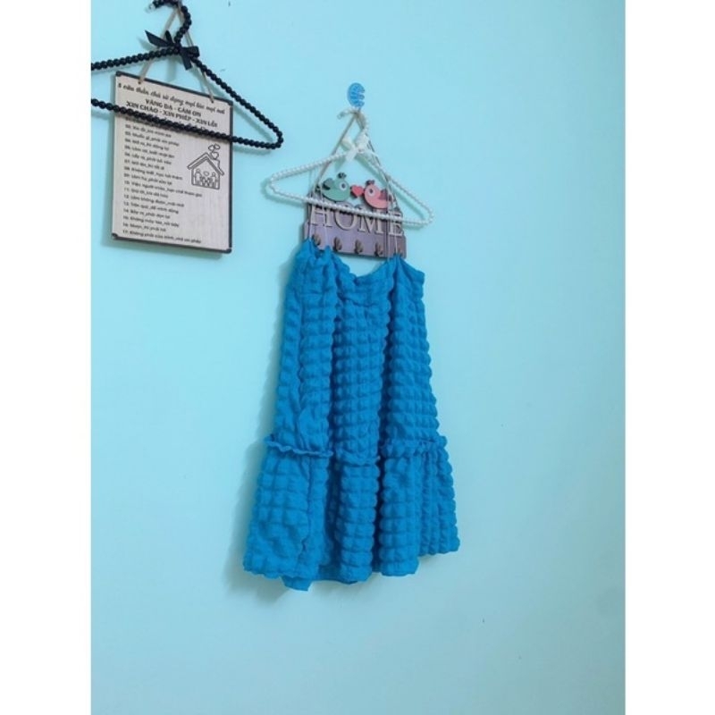 THANH LÝ ĐẦM HAI DÂY BABYDOLL XỐP Ô VUÔNG FORM XÒE