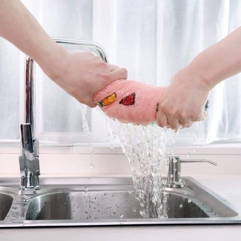 Set 5 khăn vuông lau đa năng hình trái cây siêu thấm - KT.25X25CM