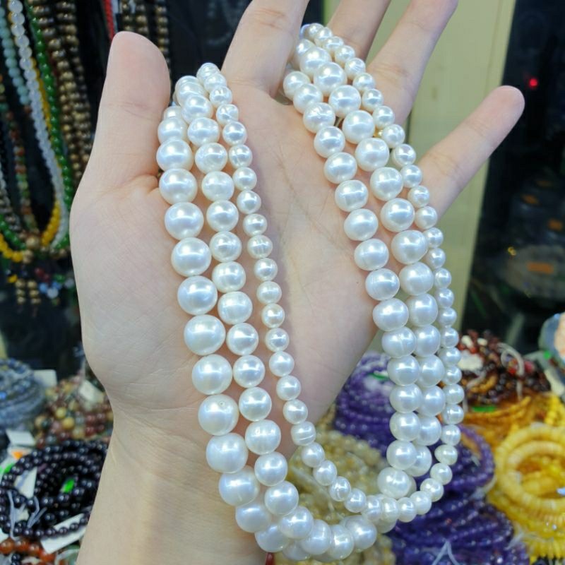 Vòng cổ ngoc Trai thật trai nuôi 6,8,10ly cao cấp