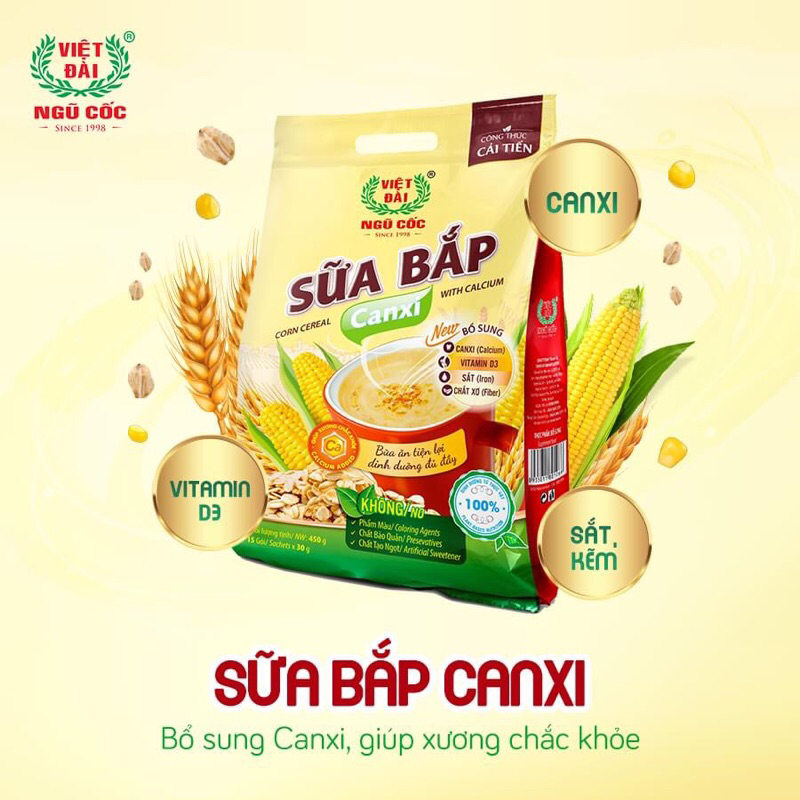 Ngũ Cốc Sữa bắp canxi Việt Đài 600g