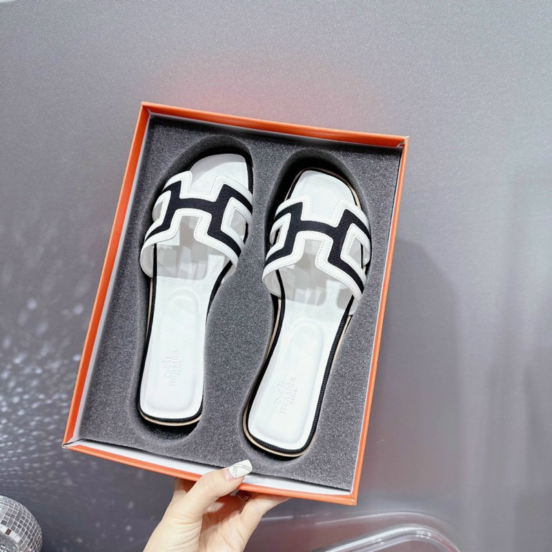 Dép lê HM trắng đen - Hàng QC cao cấp fullbox- kèm video thật