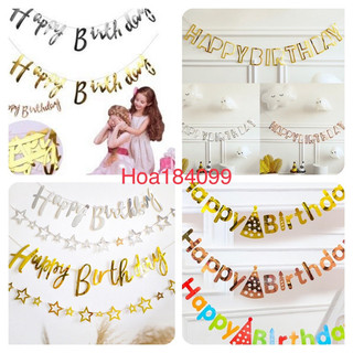 Dây chữ happy birthday ánh kim treo trang trí sinh nhật