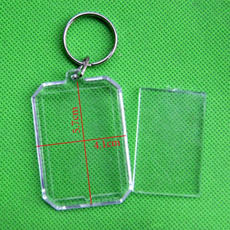 Phôi móc khoá mica trong 6 mẫu làm ảnh in logo chữ cho vào