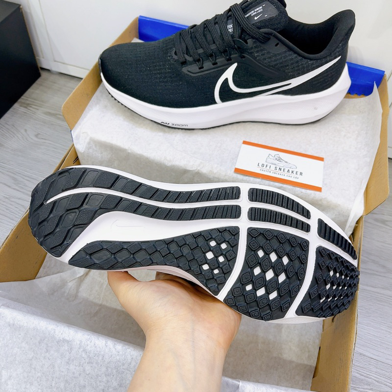 Giày chạy bộ nam nữ, N  Zoom Pegasus 39, Giày Running Trắng Đen