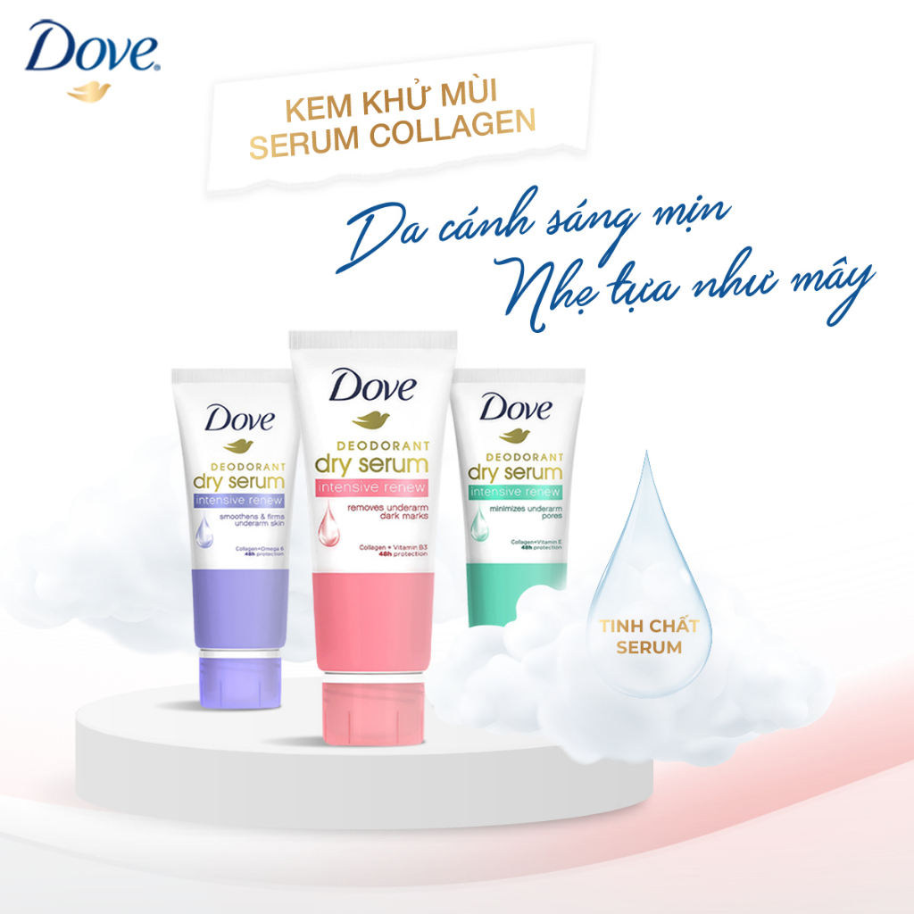 Combo 2 Kem Khử Mùi Dove Tinh Chất Serum Sáng Mịn 50ml/Tuýp (Vitamin E/ Vitamin B3) | BigBuy360 - bigbuy360.vn