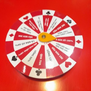  Vòng Quay lucky   Ăn Nhậu Đỏ Trắng 16 ô - đường kính: 25cm x cao 6cm  