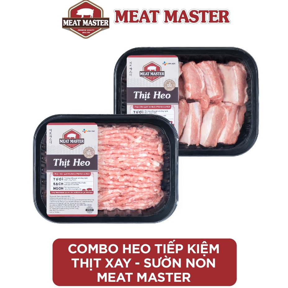 Combo Heo tiết kiệm Thịt xay - Sườn non Meat Master ( 400 G ) - Thịt heo tươi